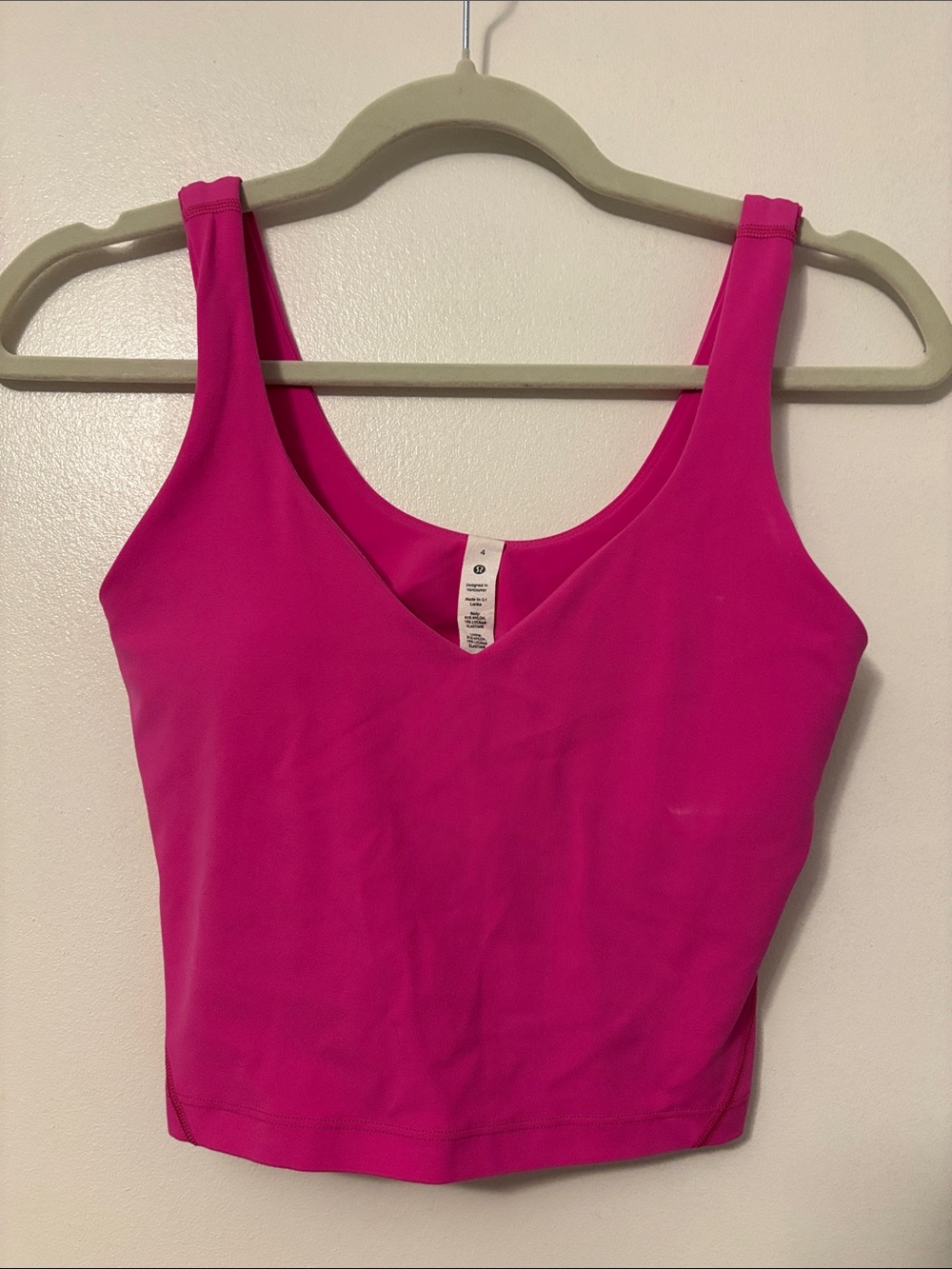 lululemon athletica Bright Pink V-Neck Crop Tank